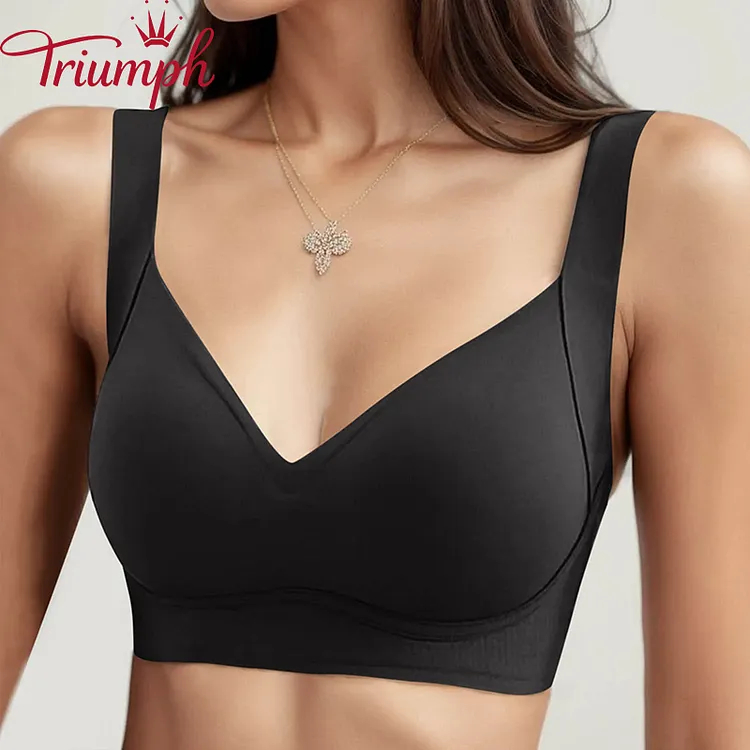 TRIUMPH - 3 SZTUKI 💥SEKSOWNA, BEZSZWOWA BIELIZNA TYPU PUSH-UP Z LODOWEGO JEDWABIU[75A-110E]